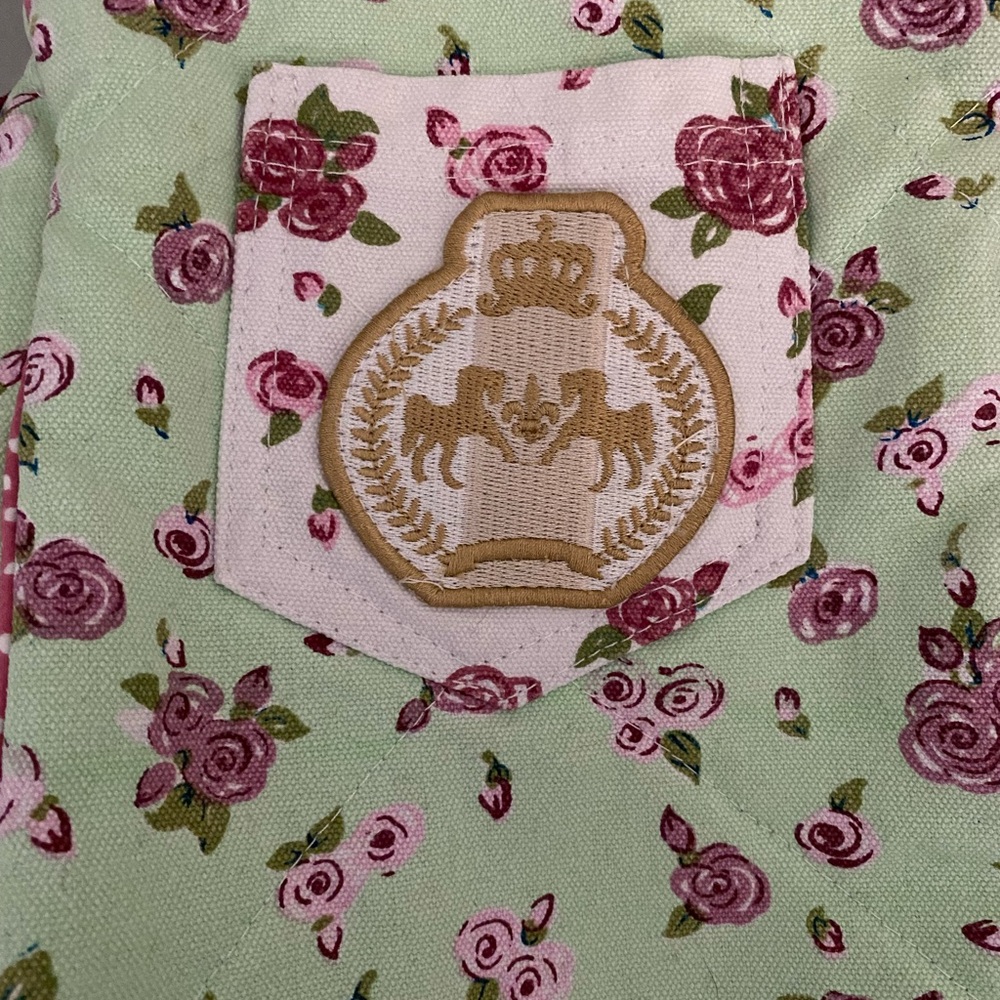 Equine Couture Standard Cotton Floral Mint and Pink Boot Bag - Picture 2 of 14